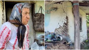 Povestea tristă a bunicii Rina, femeia care trăieşte fără curent şi cu tavanul picat la podea: “Am rămas fără copii, nu mai am nimic”