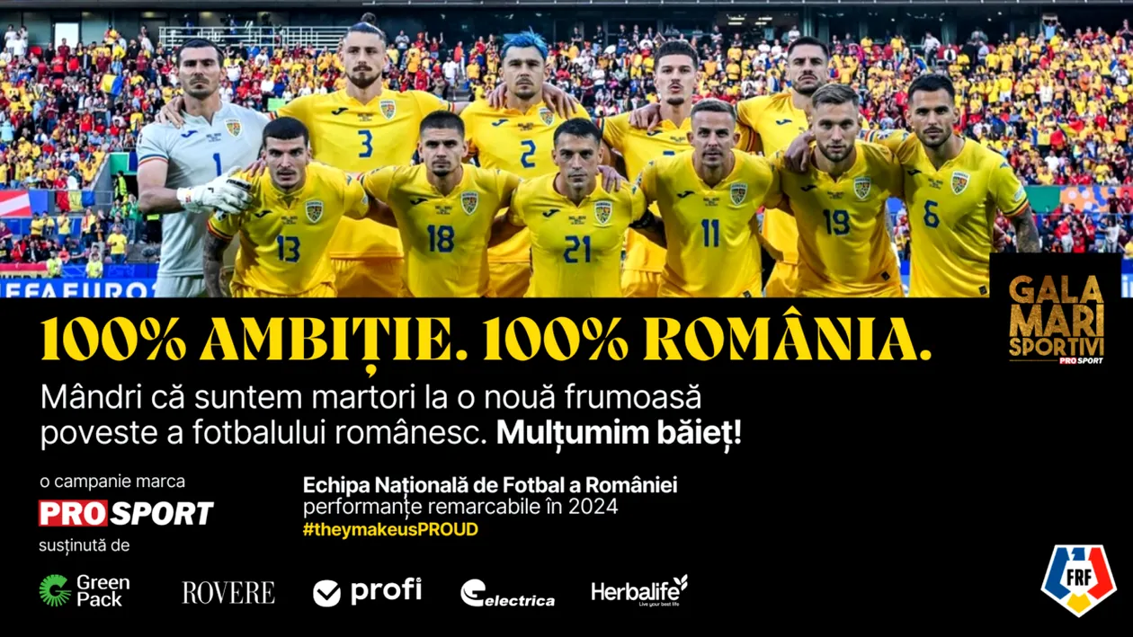 Federația Română de Fotbal și echipa națională, premiul pentru Excelență în Sport la Gala Mari Sportivi ProSport 2024! Mesajul lui Răzvan Burleanu: „Ei ar fi trebuit să fie astăzi aici!”