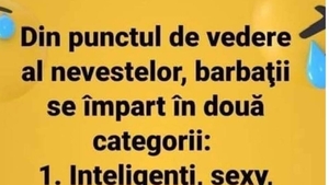 BANCUL ZILEI | Din punctul de vedere al nevestelor, bărbații se împart în 2 categorii