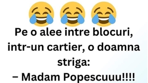 BANC | "Pe o alee între blocuri, o doamnă strigă: Madam Popescuuu"