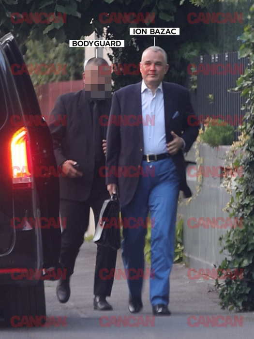 Ion Bazac se grăbește la mașină, după o masă copioasă
