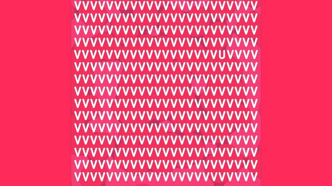 Test de perspicacitate | Găsește litera U ascunsă printre V-uri! Ai un IQ +140 dacă reușești în 11 secunde