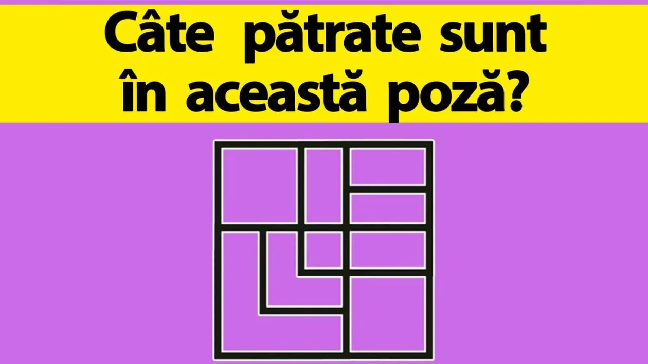 TEST IQ | Câte pătrate sunt în această imagine, în total?