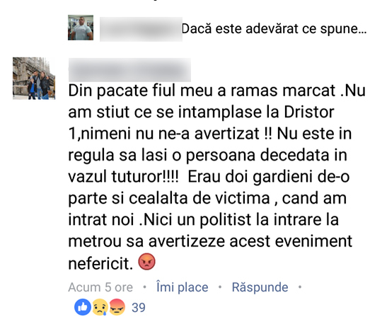Mărturie cutremurătoare a unei femei care se afla la metrou, când a avut loc terifianta crimă: “Fiul meu a rămas marcat…“