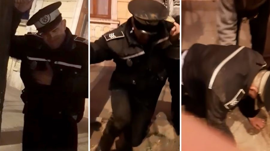 "Ei ne protejează!" Polițist din Galați, filmat beat mangă, încercând să dea o amendă