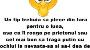 Bancul zilei. Un tip plecat în străinătate primește o telegramă: „Bărbatul care venea la nevastă-ta...”