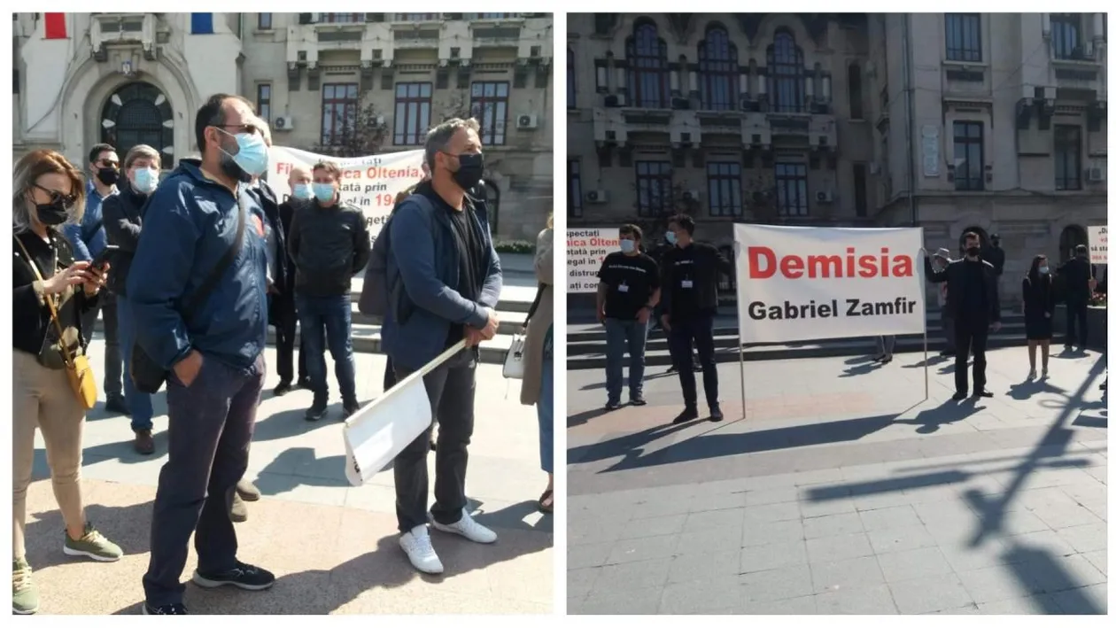 Protest de amploare în Craiova! Cu contractele suspendate, angajații Filarmonicii cer demisia managerului