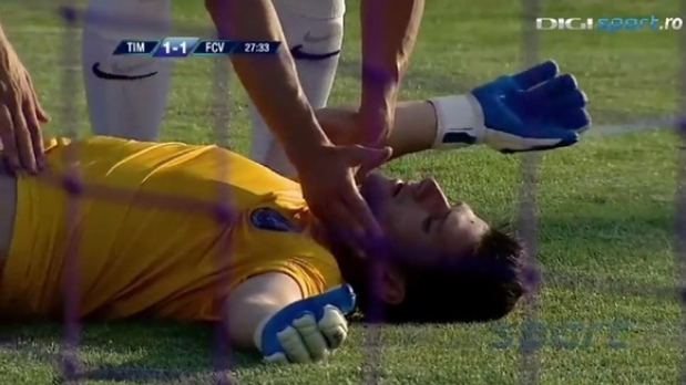 Râmniceanu a suferit o comoţie cerebrală, în minutul 28 al meciului ACS-Viitorul