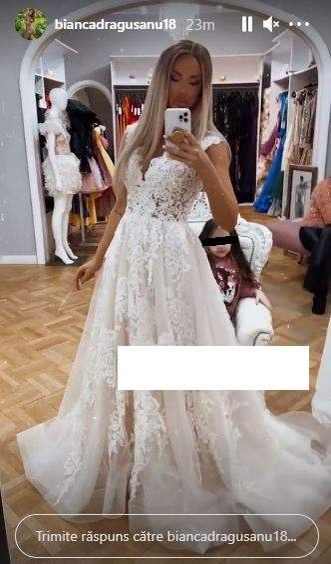 Surpriză mare! Bianca Drăgușanu a îmbrăcat rochia de mireasă. „Gata, e perfect! Totul e perfect”