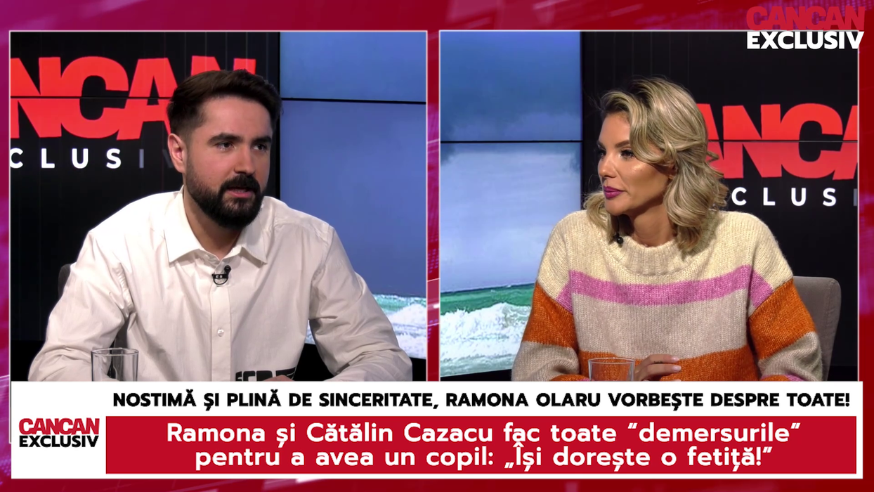 Ramona Olaru: "Își dorește o fetiță, exact ca mine. El mai are un băiat de 13 ani, cam face ce face și el și cred că îi este suficient că cel mic vrea din ce în ce mai mult pe motoare. Ba chiar îl împinge de la spate, ceea ce mi se pare foarte drăguț!" (Foto: captură video)