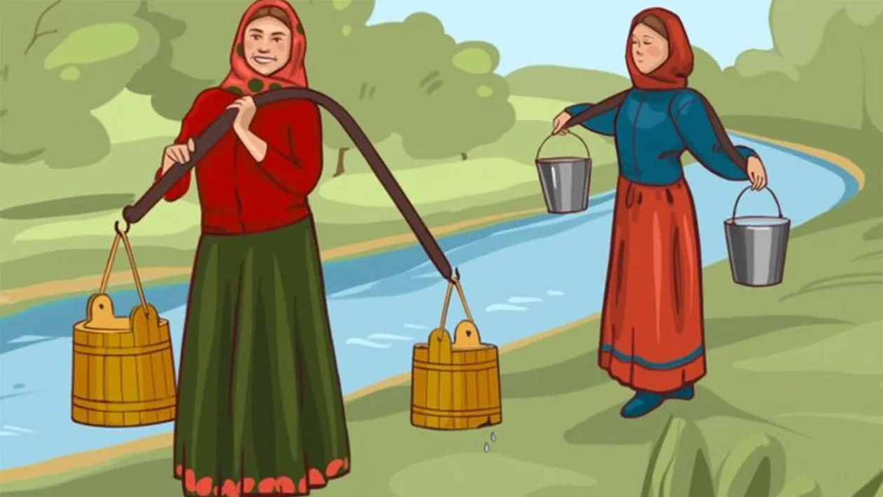 Test de logică | Care dintre aceste două femei va aduce o cantitate mai mare de apă? Atenție la detalii!