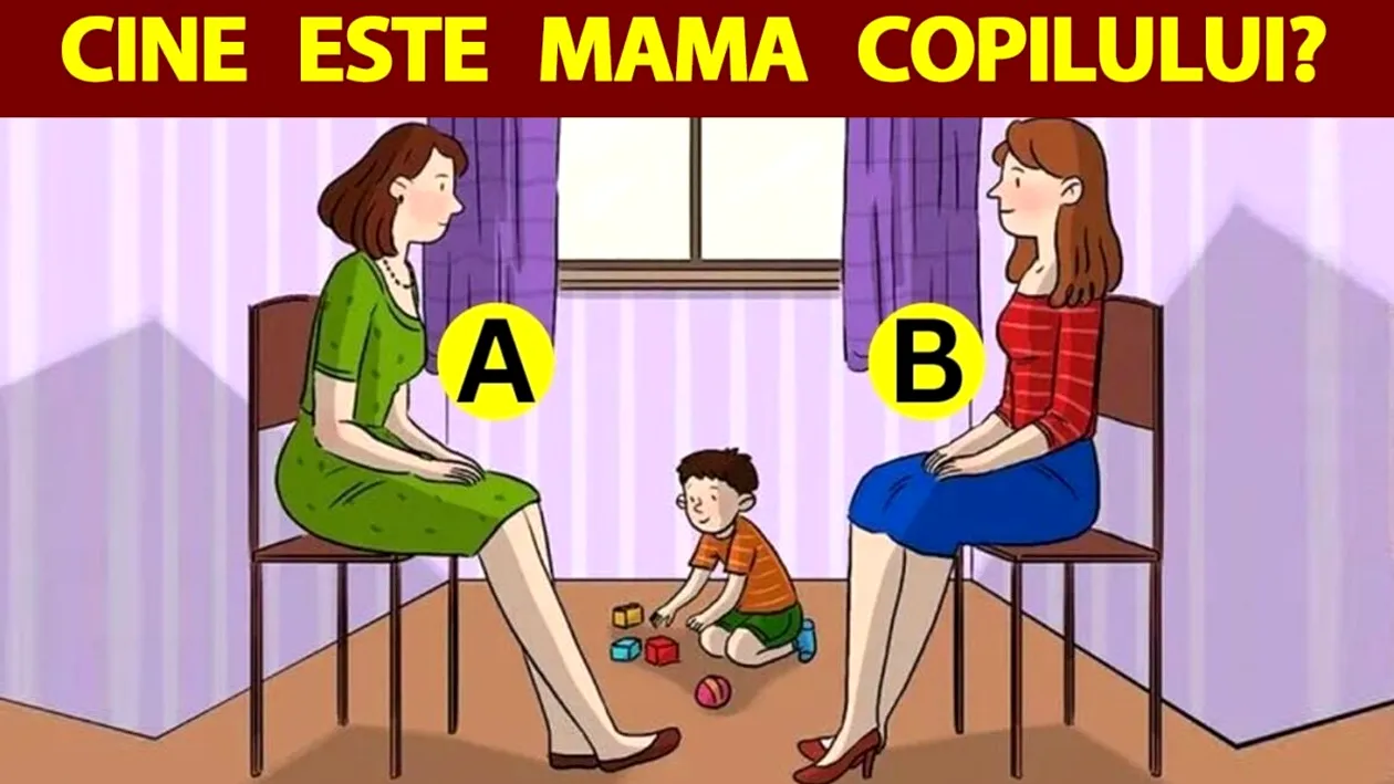 TEST IQ | Care dintre cele două femei este, de fapt, mama copilului? Mare atenție la detalii!