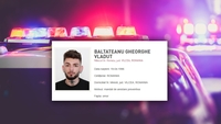 Gheorghe Vlăduț Băltățeanu, dat în urmărire pentru omor. Este suspectul principal în cazul Valentinei