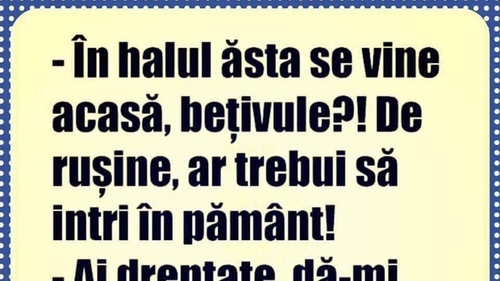 BANC | "În halul ăsta se vine acasă, bețivule?"