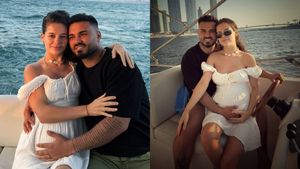 Prima imagine cu copilul lui Jador cu Oana Ciocan. Artistul este în extaz!