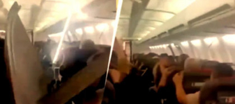 Clipe de coșmar pentru pasagerii unui avion al Sepehran Airlines, care a suferit o explozie a unui pneu și avarii la motor
