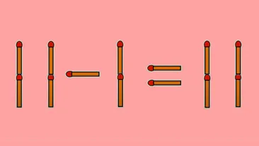 Test IQ exclusiv pentru genii | Corectați 11 - 1 = 11, mutând un singur băț de chibrit