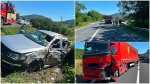 Accident grav pe DN6, lângă Mehadia! O tânără de 24 de ani a murit în urma impactului dintre un TIR și un autoturism