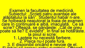 BANC | Examen la facultatea de medicină: "Scrieți 4 avantaje ale alăptatului la sân!"
