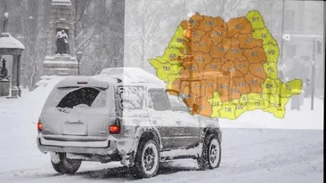 Anunț ANM! A fost emis cod portocaliu și cod galben de ninsori și ploi, în mai multe zone ale țării