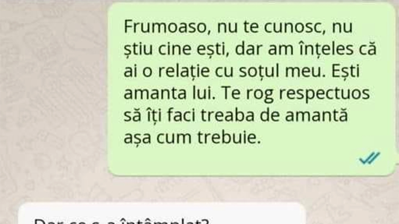 BANCUL ZILEI | "Frumoaso, am înțeles că ești amanta soțului meu"