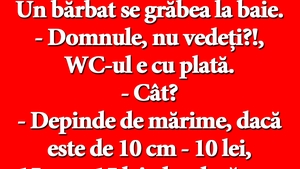BANCUL ZILEI | Un bărbat se grăbea la baie: "Domnule, nu vedeți?!, WC-ul e cu plată"