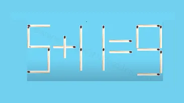 Test IQ cu chibrituri | Mutați un singur băț pentru a corecta egalitatea 5+11=9