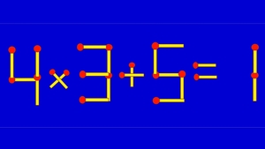 Test IQ cu chibrituri | Corectați 4 x 3 + 5 = 1, mutând un singur băț