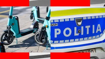 Urmărire ca în filme pentru o banală trotinetă! Poliția a pătruns cu mașina în parc, doar ca să-l prindă pe puștiul făptaș