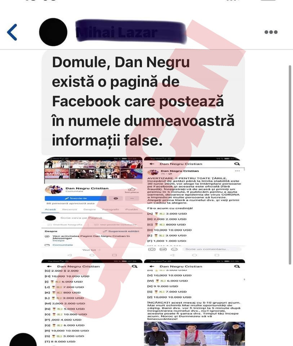 Dan Negru a ajuns victima unor escroci în mediul online. Poliția deja s-a sesizat