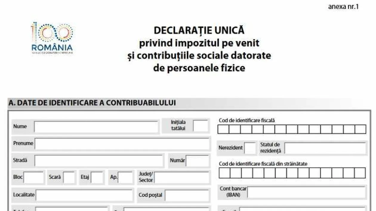 Declaratia unica 2019. Cum se completeaza si unde se depune