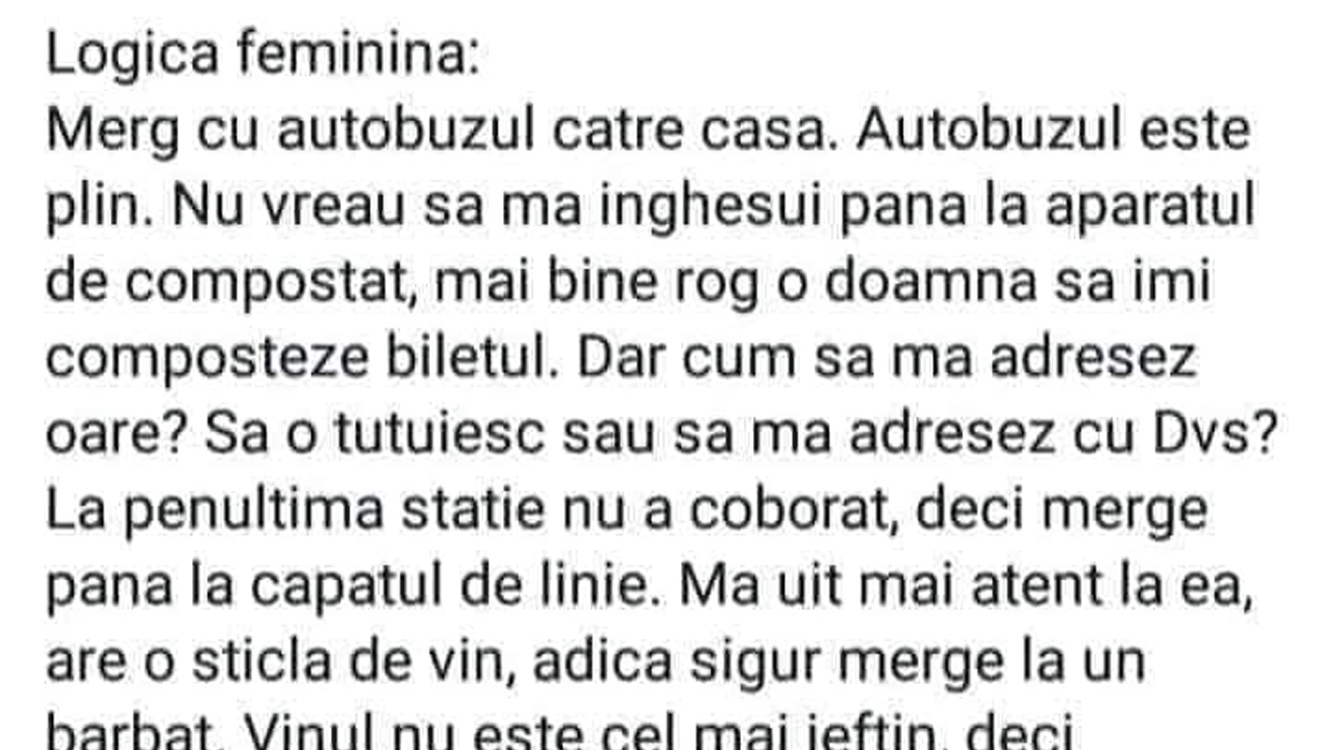 BANCUL ZILEI | Logica feminină: "Soțul meu are două amante: Rodica și Claudia"