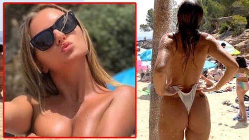 Alexandra Stan a confundat plaja cu nudiștii! A băut bere și și-a dat jos sutienul de față cu toată lumea