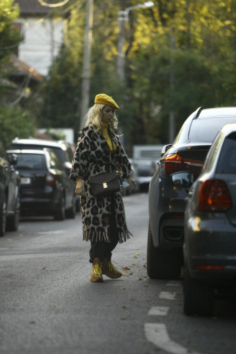 Andreea Bănică, în timp ce intra în bolidul său de lux