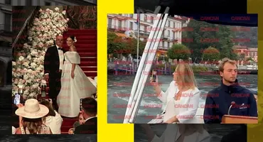 Minune! Au ajuns cu bărcile, pe lacul Como, de la cununie la petrecerea de nuntă și, printre trandafiri, au dat de...