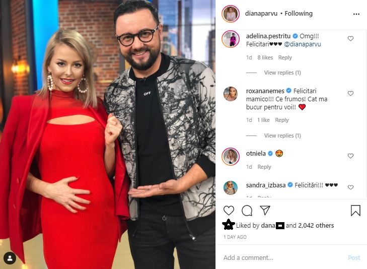 Diana Pârvu, felicitată de mai multe vedete din showbizul din România © Instagram