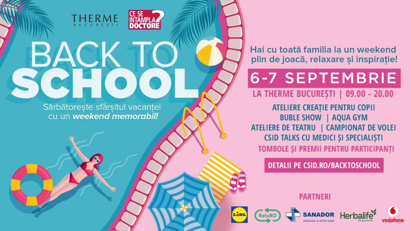 CSID.RO aniversează 20 de ani și îi sărbătorește împreună cu familiile din România la THERME București: două zile de distracție, sănătate și relaxare la evenimentul „CSID – BACK TO SCHOOL”