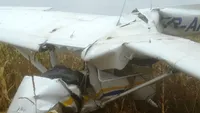 VIDEO. Un avion ușor s-a prăbușit la Topoloveni. Primele imagini de la fața locului