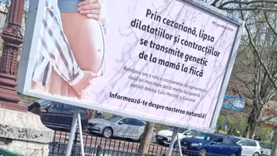 Colegiul Medicilor, avertisment privind informațiile despre cezariană de pe panourile din București: „Sunt lipsite de fundament științific”