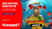 Ofertă excepțională! 250 rotiri gratuite la jocurile Pragmatic cu Jackpot, acum, la Superbet.ro