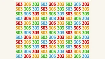 TEST IQ | Nu toate numerele din această imagine sunt 303. Găsiți-l pe cel diferit!