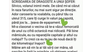 BANC | Scrisoarea de dragoste a unui șofer: "Silvico, volanul inimii mele.."