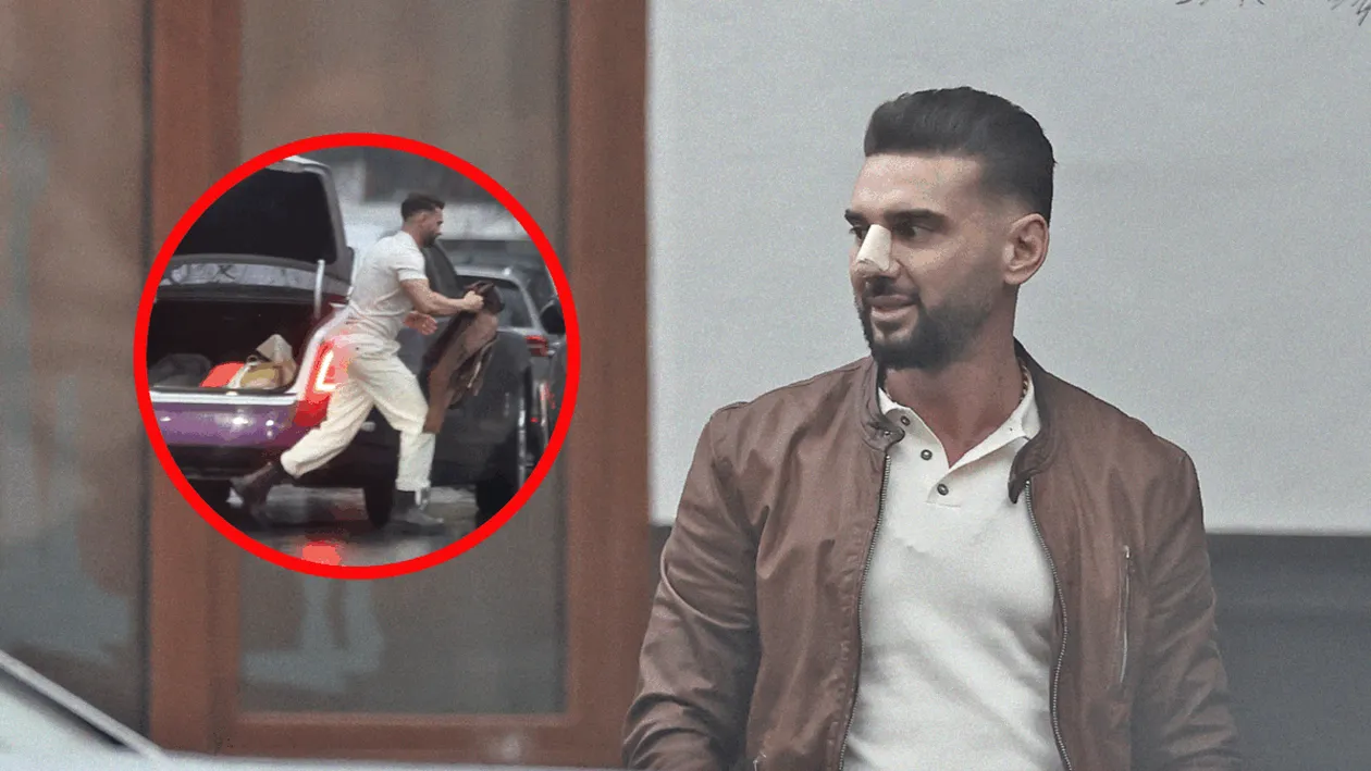 Dorian Popa, bandajat la nas, pe “pilot automat”! A lăsat Huracan-ul în garaj și a făcut “hâtz” cu Rolls-ul prin oraș