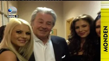 VIDEO Fetele de la Heaven s-au intalnit cu actorul Alain Delon! I-au dat un CD cu muzica lor si au facut schimb de numere de telefon