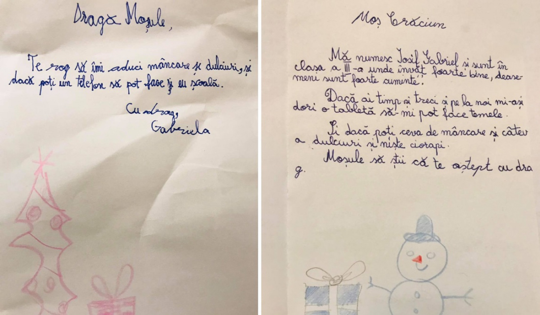 Emoționant! Ce își doresc copiii din satele sărace de la Moș Crăciun: „Niște dulciuri și ceva de mâncare”. FOTO