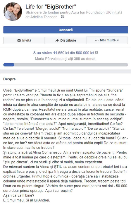 Adelina Pestrițu încearcă să-i salveze viața lui Costi, un bărbat diagnosticat cu cancer renal. Gestul emoționant făcut de fosta prezentatoare