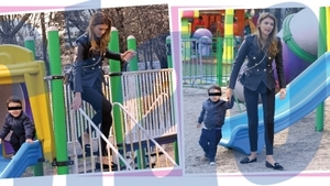 Fosta Prima Doamnă a sectorului 3, în parc în ipostaza de mamă