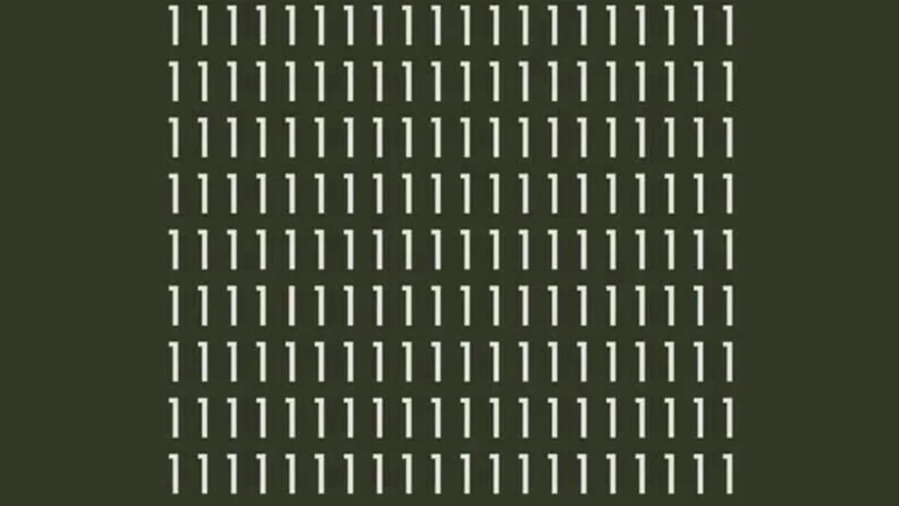 TEST IQ | Găsiți singura literă i pierdută printre cifrele 1 din imagine