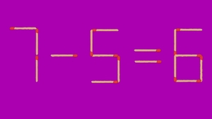 Test IQ cu chibrituri | Corectați 7 - 5 = 6, mutând un singur băț