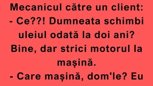 BANC | „Ce?! Dumneata schimbi uleiul odată la doi ani?”